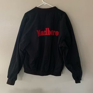Vintage 90s Marlboro Cigarettes Reversible Zip Up Bomber Jacket